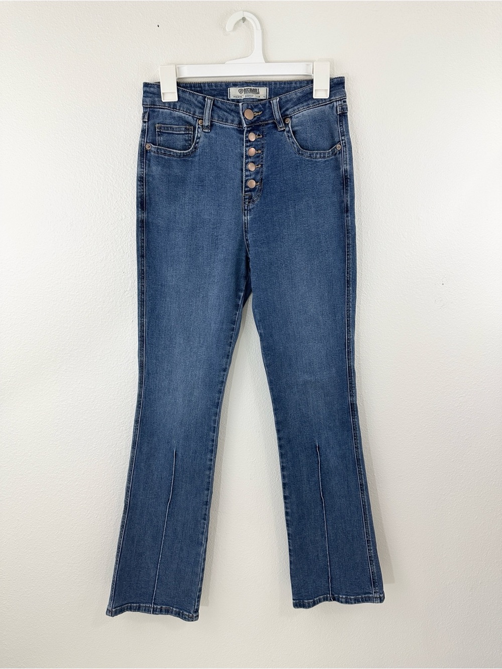 Rock & Roll Denim High Rise Bootcut Jeans Button Fly Medium Wash Blue Womens 28